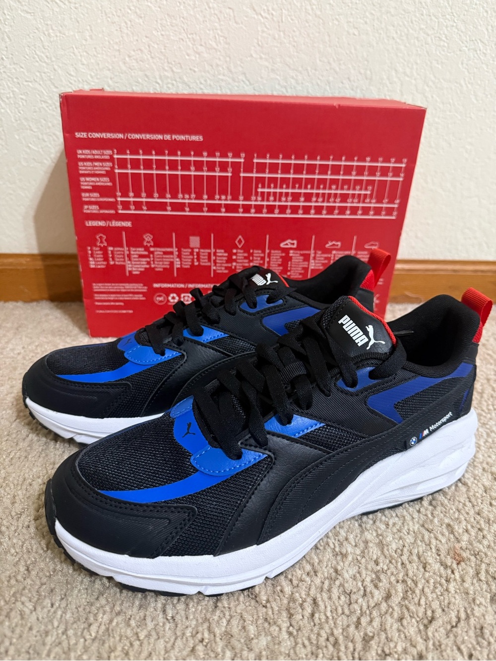 Puma Men's BMW M Motorsport Hypnotic Black Sneakers Shoes 308494-01 Size 9.5